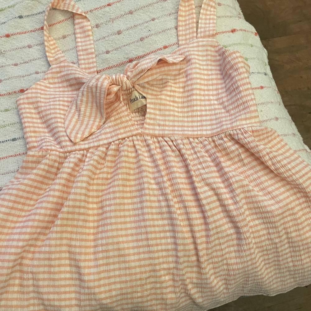 Peach Love California size small pink plaid baby doll top